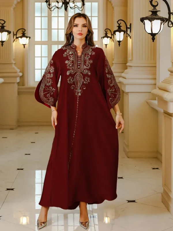 Evening Dresses Arab Long Robe Embroidery Muslim Women Party Jalabiya Eid Ramadan Morocco Dubai Abayas Kaftan Islam Vestidos - Image 6