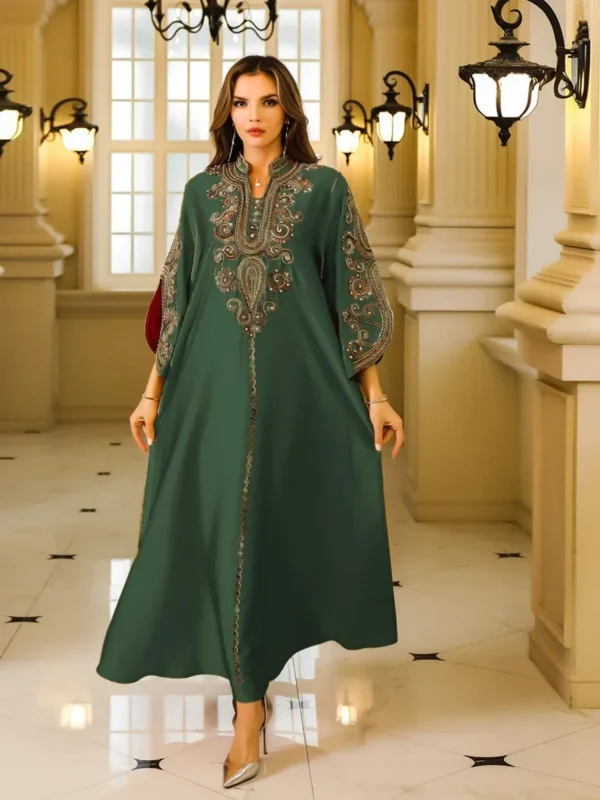 Evening Dresses Arab Long Robe Embroidery Muslim Women Party Jalabiya Eid Ramadan Morocco Dubai Abayas Kaftan Islam Vestidos - Image 5