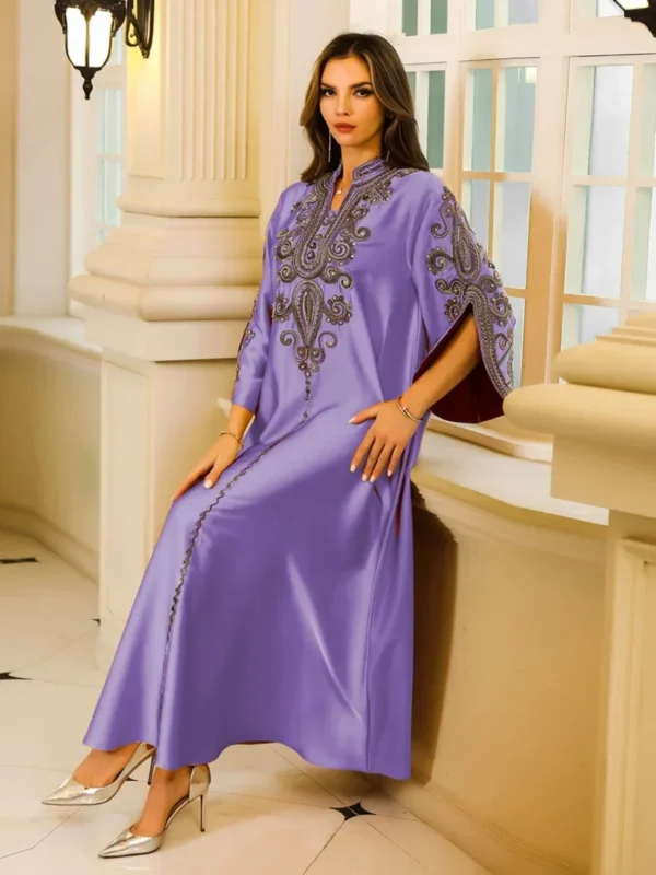 Evening Dresses Arab Long Robe Embroidery Muslim Women Party Jalabiya Eid Ramadan Morocco Dubai Abayas Kaftan Islam Vestidos - Image 2